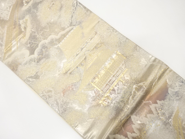 京楽錦引箔京風景模様織出し袋帯